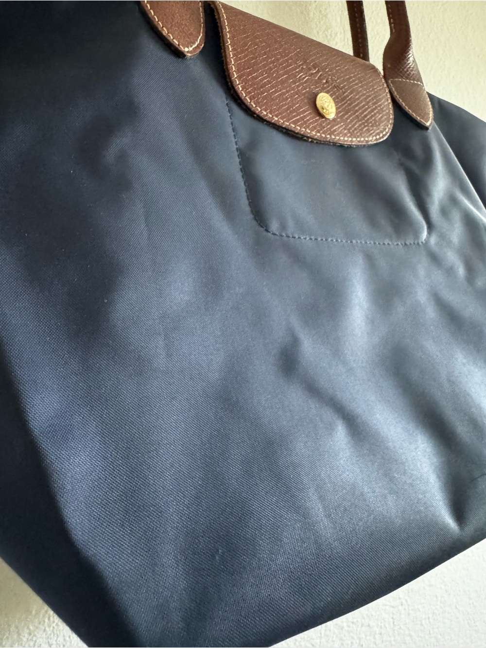 Longchamp Le Pliage Shopping Modele Depose Navy Blue Tote Bag - Picture 6 of 10